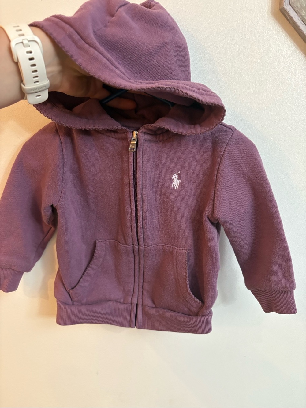 U.S. Polo Assn. Kids Mauve Zip-Up Hoodie 12 months